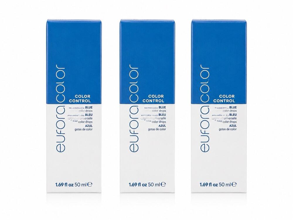 3x Eufora Color Control Blue Universal Color Drops 1.69 fl oz 50ml